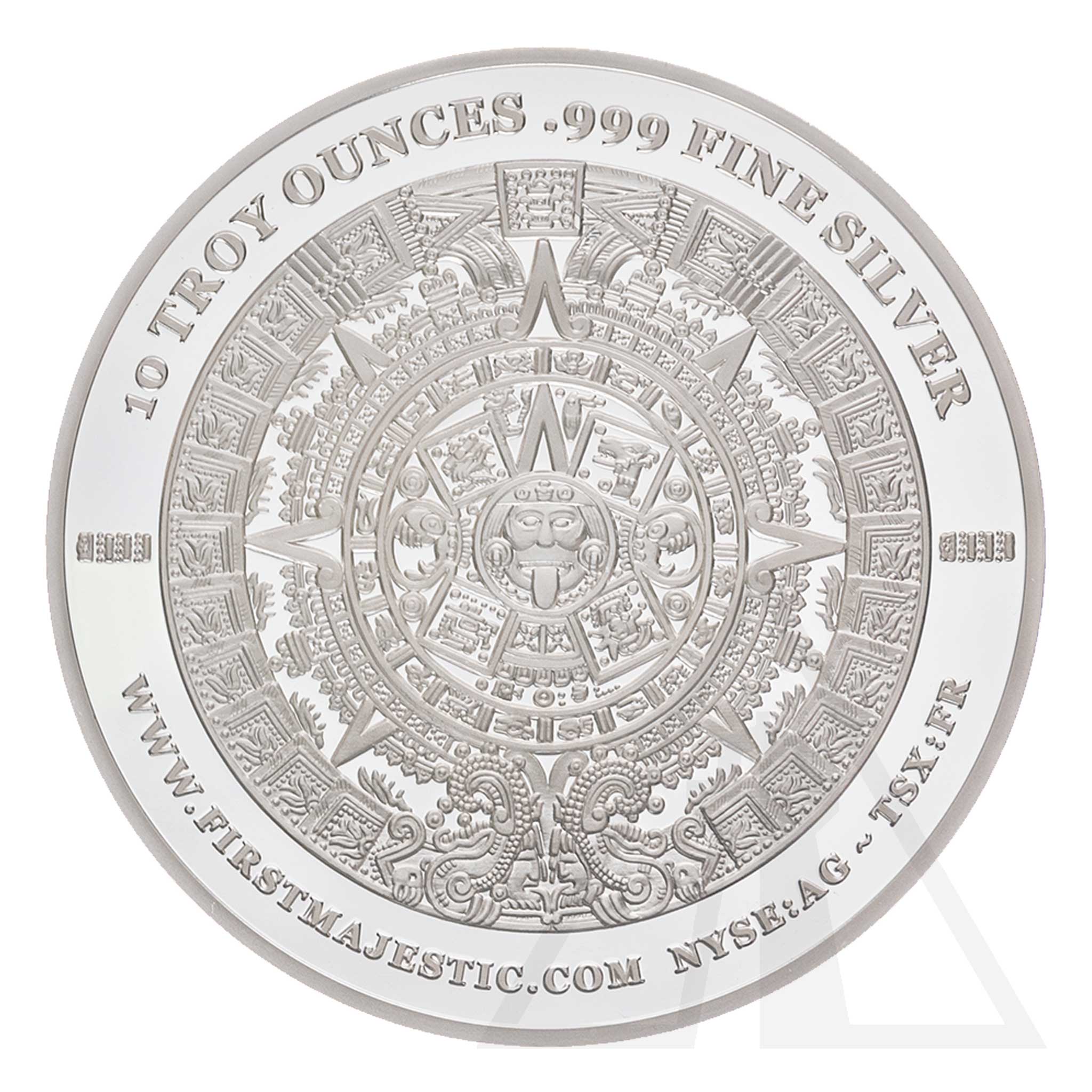 10 Oz First Majestic Mayan Calendar Proof Strike Silver Medallion Round