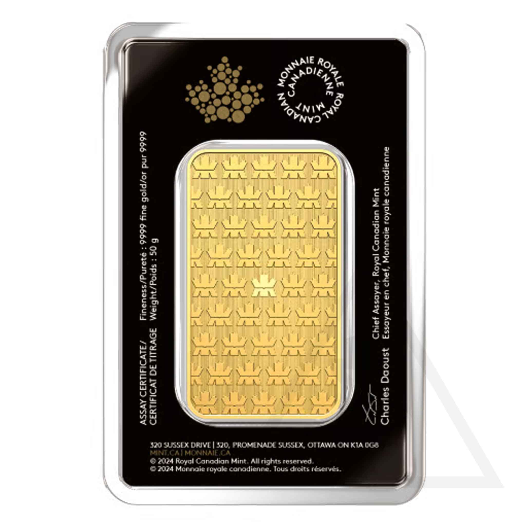 50 gram RCM gold bar