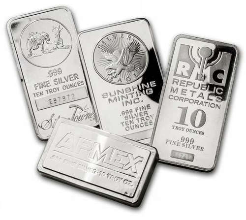 10 Oz Silver Bar (Assorted)