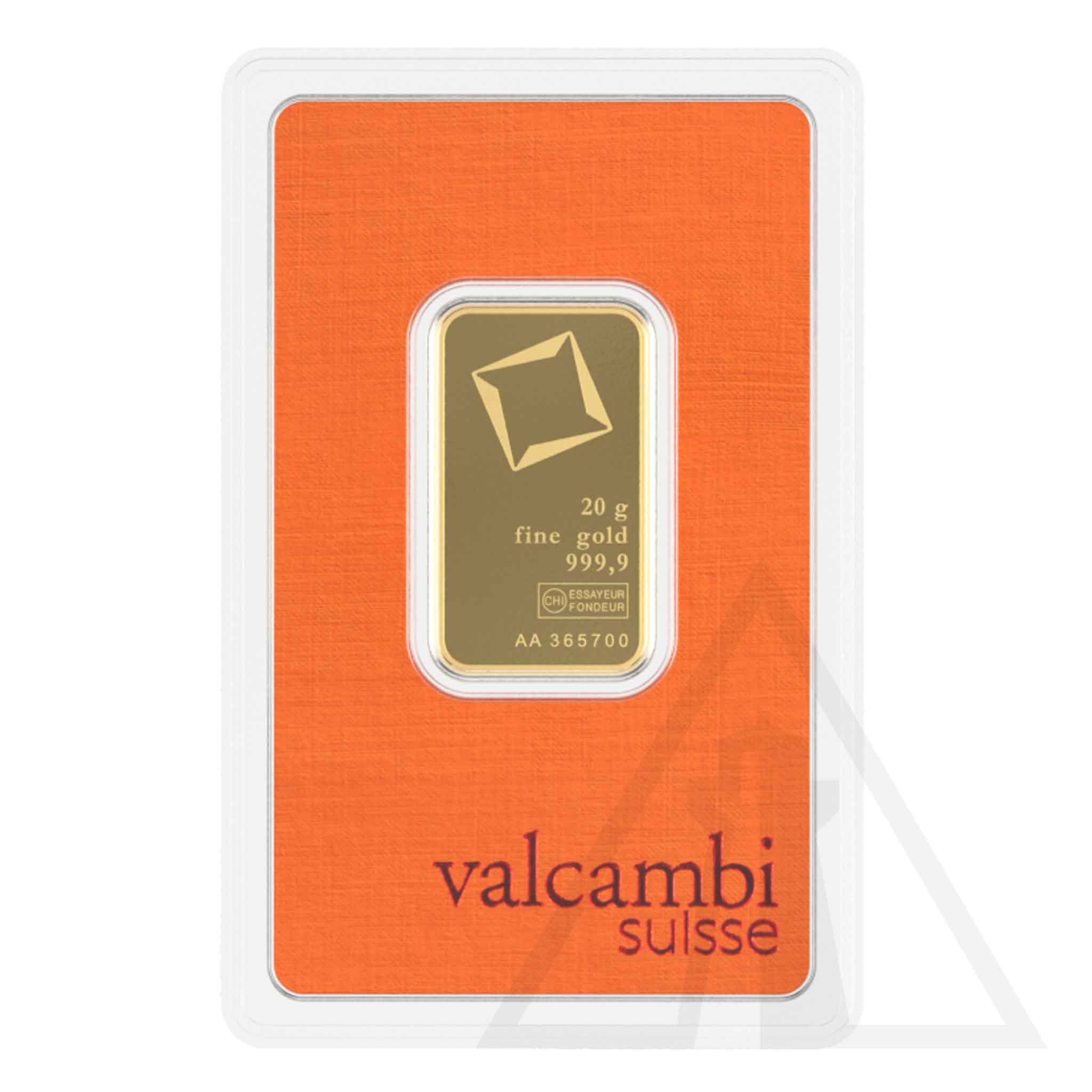 20 gram Valcambi Gold Bar