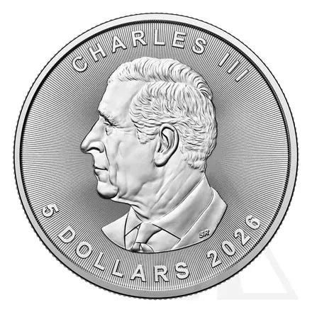 King Charles III and the 2026 date on the Silver Maple Leaf