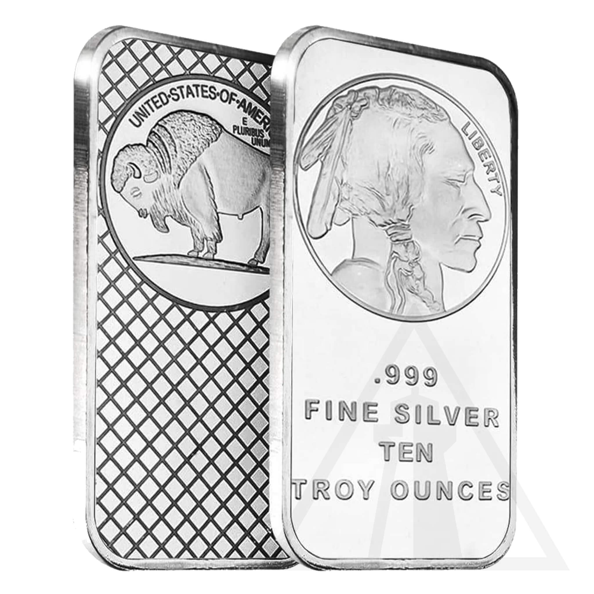 10 Oz Silvertowne Mint Buffalo Silver Bar